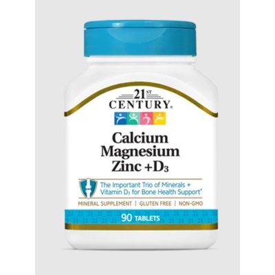 21st Century Calcium Magnesium Zinc + D3 - Калций, Магнезий, Цинк + D3 | 90 tabs (9101)