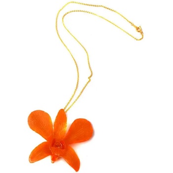 Image 1 of Dannyra Колие с естествена орхидея в оранжево Dannyra Jewels