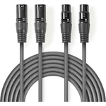 Nedis COTH15030GY15 балансиран/симетричен полупрофесионален аудиокабел XLR, 2 x XLR 3p мъжки - 2 x XLR 3p женски, 1, 5 м, гъвкав (COTH15030GY15)