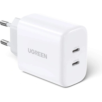 Image 1 of UGREEN Travel Wall Charger Power Delivery 40W - захранване за ел. мрежа смартфони и таблети с 2xUSB-C изхода и с технология за бързо зареждане (бял)