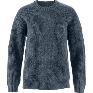 Fjällräven Дамски вълнен пуловер Fjällräven Women's Övik Waffle Knit Wool jumper - Navy (105-7041-0314)