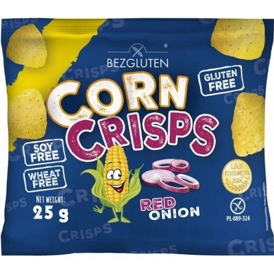 Bezgluten Corn Crisps kukuričné lupienky s červenou cibuľou bez lepku 25 g