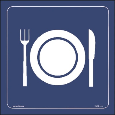 DUKO RESTAURACE symbol modrý Formát: 90 x 90 mm