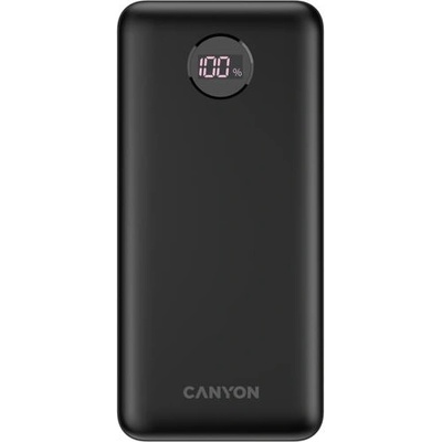 CANYON Външна батерия CANYON PB-2002, 20000mAh Li-poly battery, Input Type-C 5V3A, 9V2A, 18W, Type C, Черен цвят (CNE-CPB2002B)