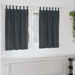 Pure Line Home Кадифени завеси в цвят стоманеносив с текстилни гайки (уши), 2 бр. , 140 x 140 см