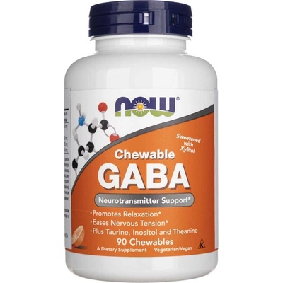 NOW GABA 500 mg + Taurin Inositol a L-Theanin 90 žvýkacích kapsúl