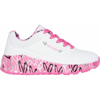 Skechers detská voľnočasová obuv Uno Lite Lovely Luv biela,ružová,čierna