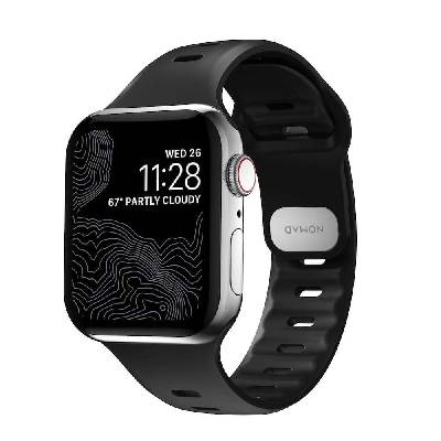 Sport Slim Strap M/L - силиконова каишка за Apple Watch 42мм, 44мм, 45мм (черен)