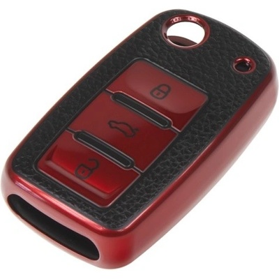 Klíčenka TPU obal pro klíč Škoda, VW, Seat, červený