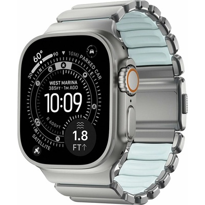 Nomad remienok Stratos pre Apple Watch 44-49mm - Ice Blue Glow/Natural Hardware NM009902858