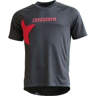 Zimtstern Мъжка фланелка с къс ръкав за колоездене Zimtstern Bulletz Shirt S/S Cycling jersey - Pirate Black / Pirate Black (056-4124-0212)