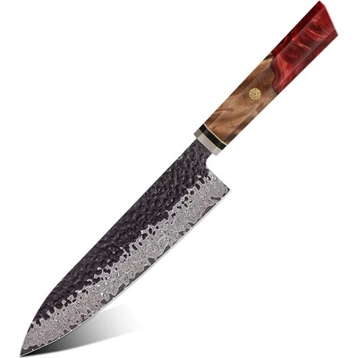 IZMAEL Damaškový kuchynský nôž Airi Chef/Červená 20.2 cm