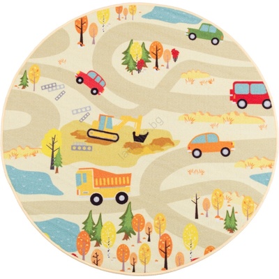 Multidecor Детски килим stella streets 120 см бежов/град (mu0268)