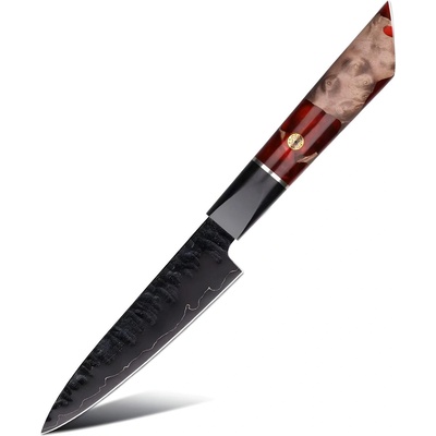 HARAHU Дамаски кухненски нож EN-37392 - Utility / Червен / Кафяв KP37392 (EN-37392)