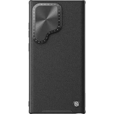 Nillkin CamShield Prop Leather Magnetic Case - хибриден удароустойчив кожен кейс с MagSafe за Samsung Galaxy S24 Ultra (черен)