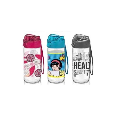 Mercanlar M-222009/151540/222032/151930-Стъклена бутилка за вода 500сс luya с декор (0154215)