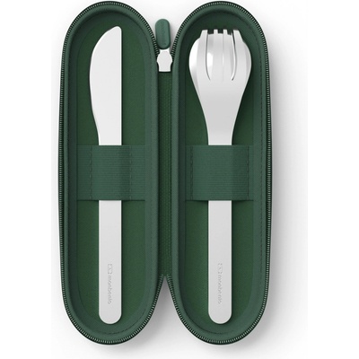 Monbento Slim Nest Trio sada nerezových příborů green 3 ks