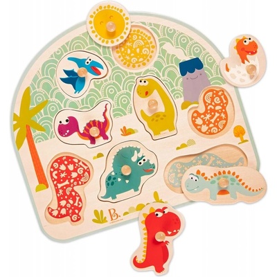 Battat Дървен пъзел, Battat, Динозаври, 8 части (BTBX1818GZ)
