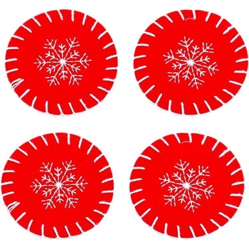 Casa Selección Червени подложки с коледен мотив в комплект от 4 - Casa Selección (722028)