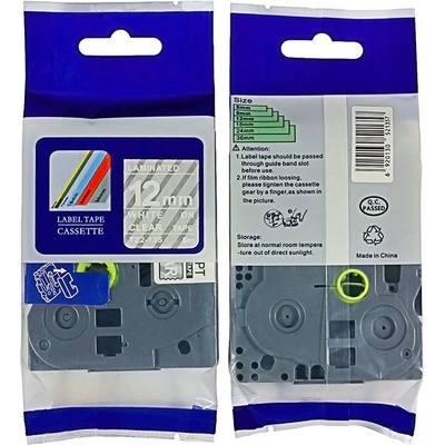 Label Brother TZ-135 - kompatibilná páska - 12mm, podklad: transparent/písmo: biele, laminovaná