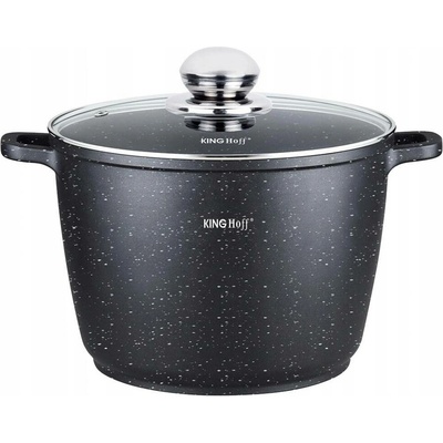 KINGHOFF Hrnec s poklicí mramorový povrch černý 10L 28cm plyn/indukce
