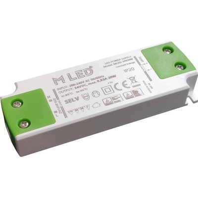 MLED, 20W Nábytkový napájecí zdroj, MLED-24V20W, 24V, 0,833A, IP20