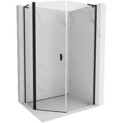Mexen Mist L асиметрична петстенна душ кабина 80 x 100 см, прозрачна, черна - 8A8L-080-100-70-00 (8A8L-080-100-70-00)