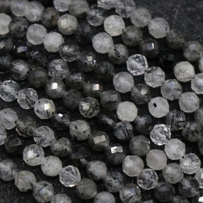 Přírodní broušené korálky Rutilovaný křemen 4mm - Návlek - 4mm