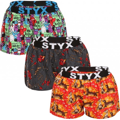 Styx 3PACK dámske trenky art športová guma viacfarebné (3T15245)