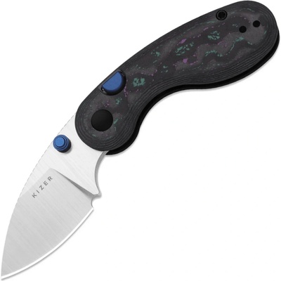 Kizer Microbe M390, Satin, Camo Carbon Jazzy