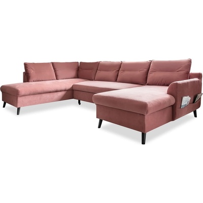 Miuform Розов U-образен разтегателен диван от кадифе, ляв ъгъл Stylish Stan - Miuform (Stylish Stan HAEECL-2Q-LCBKR OTT17)