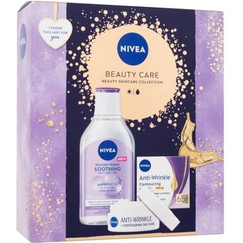 Nivea Beauty Care подаръчен комплект: дневен крем за лице Anti-Wrinkle Contouring Day Care 65 SPF30 50 ml + мицеларна вода Soothing Micellar Water 400 ml за жени