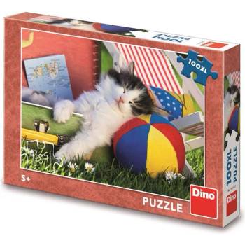 Image 1 of Dino - Puzzle The cat is resting100 XXK - 100 piese