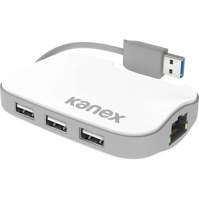 Kanex 3-портов USB-A хъб с Gigabit Ethernet адаптер за MacBook и преносими компютри - Kanex DualRole USB 3.0 Hub & Gigabit Ethernet Adapter (USB3GBIT3X)