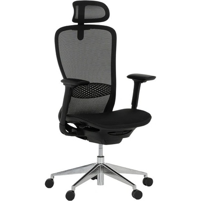 Bittel Работен стол Carmen STANS, до 136кг. макс тегло, мрежа, ергономичен, алуминиева база, синхронен механизъм, газов амортисьор, лумбална опора, черен (bt-3520598)