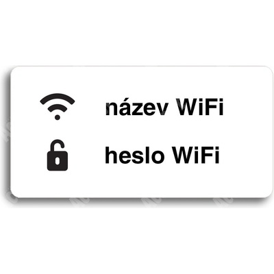ACCEPT Piktogram WiFi - bílá tabulka - černý tisk bez rámečku