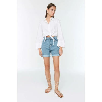 Trendyol dámské kraťasy Basic 8683047205274 modrá