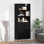 vidaXL Висок шкаф Черен дъб 69, 5 x 34 x 180 см Инженерна дървесина (3416281)