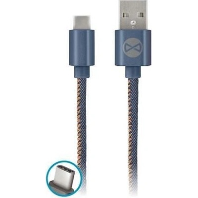 Forever DATMICROJEANS-C USB-C, 1m, modr