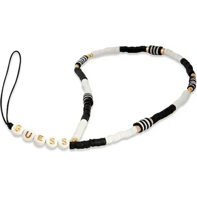 GUESS Висулка Guess GUSTBCKH Phone Strap мъниста Heishi черно и бяло (GUSTBCKH)