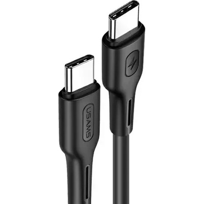 USAMS Кабел за бързо зареждане и данни USAMS U43 USB-C to USB-C 100W PD Fast Charge 5A 1.2м, черен (SJ459USB01)