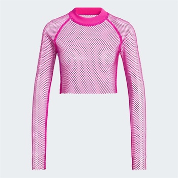 adidas Crystal Mesh Cover-Up Long-sleeve Top Womens - Pink