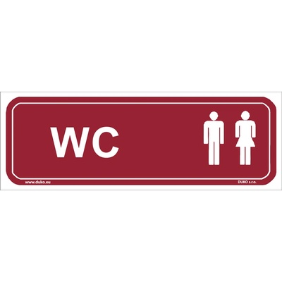 DUKO WC tabulka červená Formát: 200 x 70 mm, Materiál: plast 1 mm, samolepící vinylová fólie