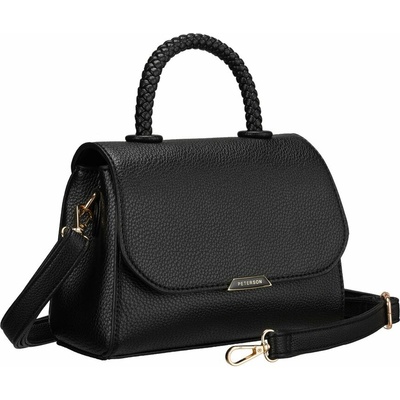 Peterson dámska malá čierna kožená crossbody kabelka