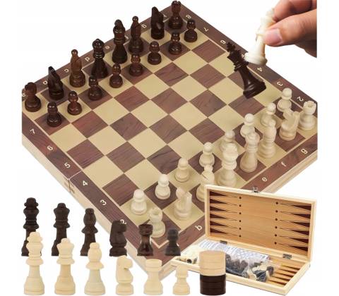 Šach 3v1 Dáma Backgammon JDM