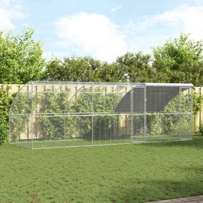 vidaXL Klec na kuřata 3 ks 600 × 200 × 200 cm ocel a PE stříbrná 9799.3381110