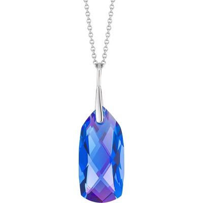 Preciosa Stříbrný přívěsek s řetízkem Preciosa Crystal Bay s českým křišťálem safír 6260 58