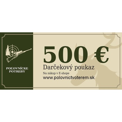 Poľovníctvo TEREM Darčekový poukaz na nákup v našom e-shope 500€