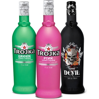 Trojka Pink & Green & Devil triplepack 17% 3 x 0,7 l (holá láhev)