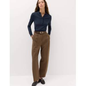 Marks & Spencer Панталони с декоративни маншети, двойна плисе Marks & Spencer зелена Marks & Spencer | Zelen | ЖЕНИ | 12 REG